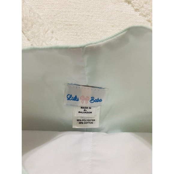 NWT Lulu Bebe Smocked Mint Peeps Easter/Spring Jon Jon - Shortalls NB 0mos - Picture 6 of 6